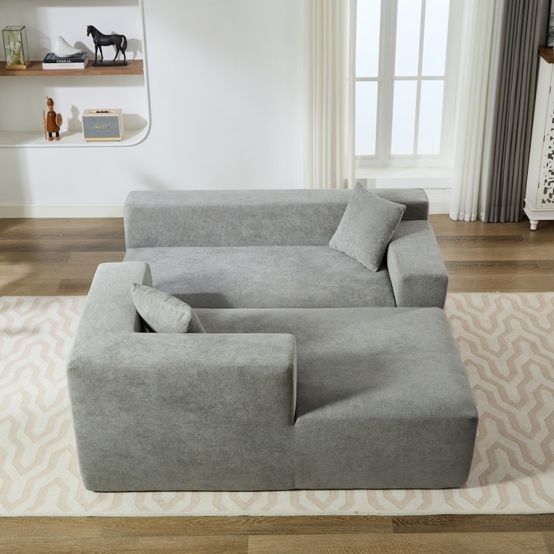 106.50" Relaxation Multifunctional Modular Reversible Sectional Sofa with Pillows