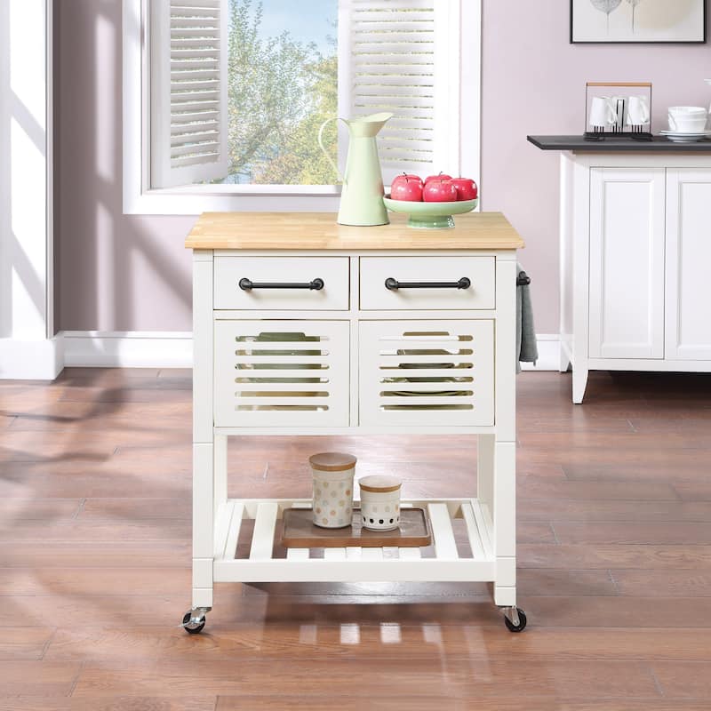 Stafford Kitchen Cart - White Base
