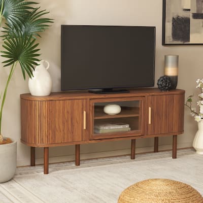 SAFAVIEH Tealla 2-Door 2-Shelf Media Stand Fits up to 65" Flatscreen TV - 59Wx15Dx24H