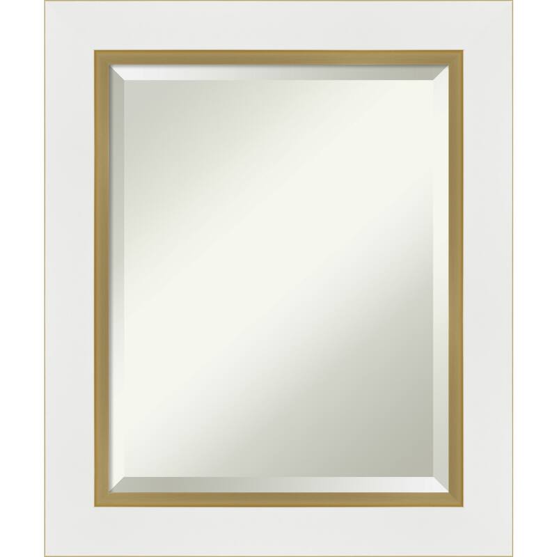 Beveled Wall Mirror - Eva White Gold Frame - Eva White Gold