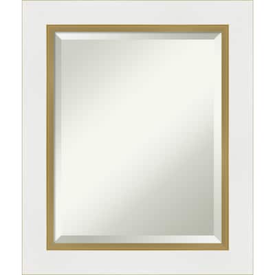 Beveled Wall Mirror - Eva White Gold Frame - Eva White Gold