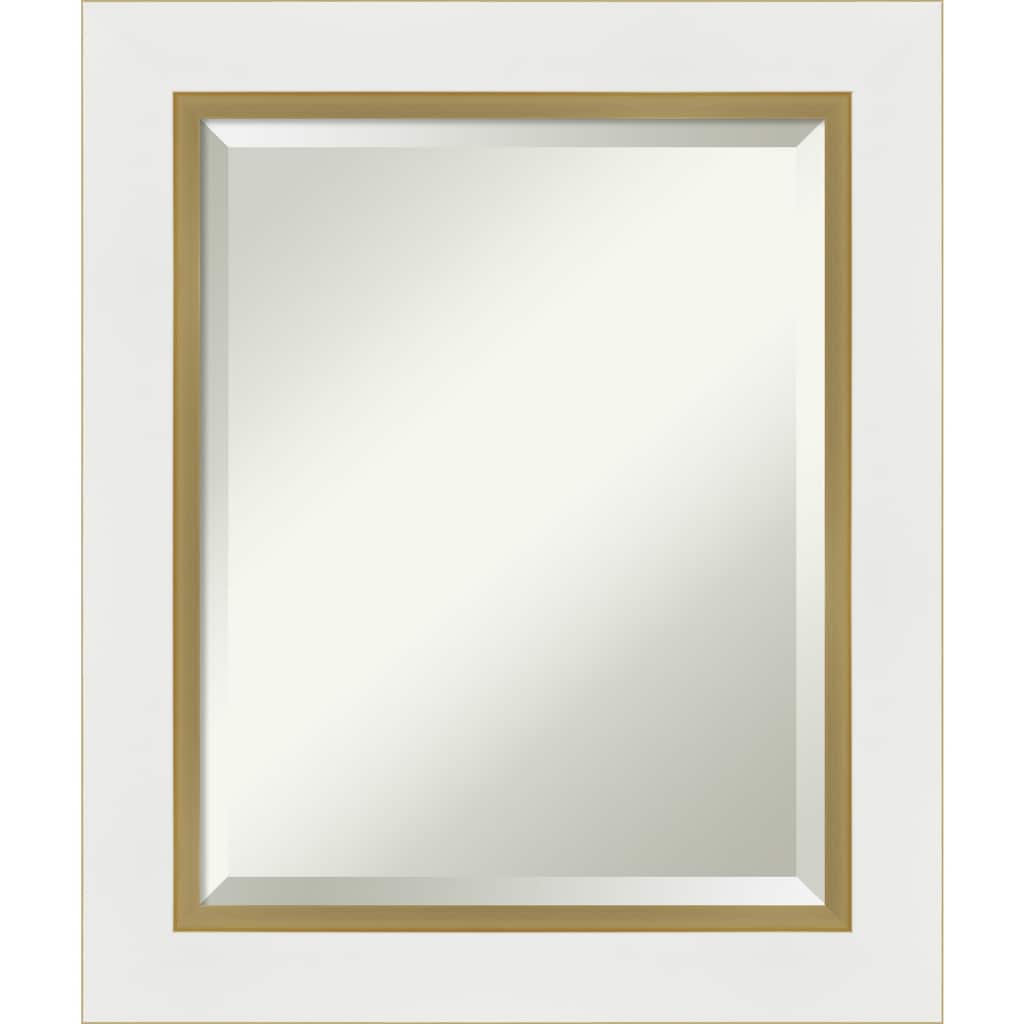 Beveled Wall Mirror - Eva White Gold Frame - Eva White Gold