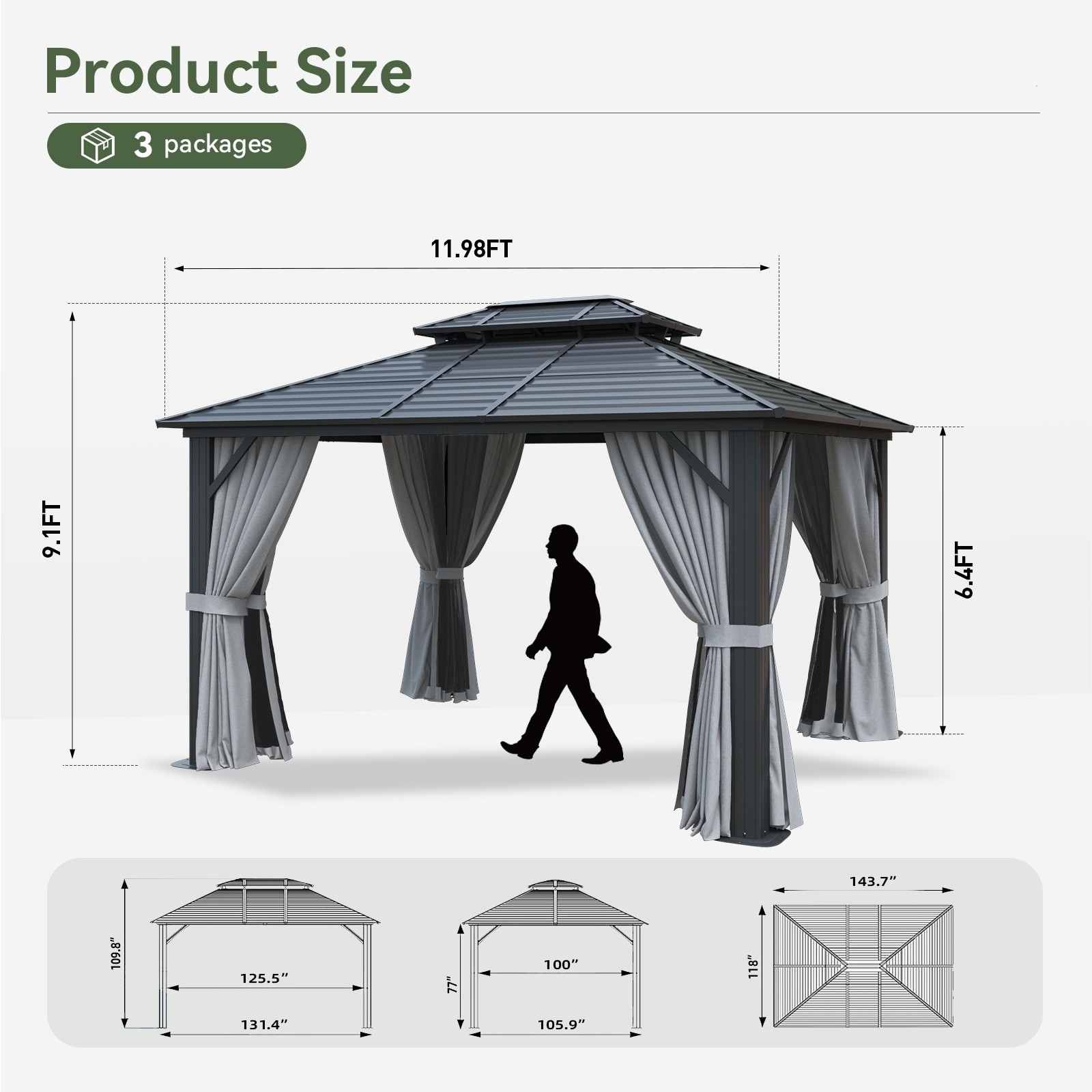 公式サイト Hardtop-Gazebo,-Outdoor-Steel- その他