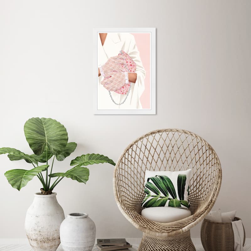 Wynwood Studio Prints Fashion Glam Treasured Handbag Clear Wall Art - White