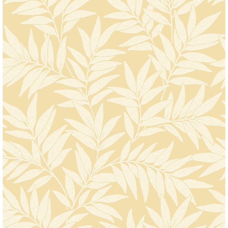 A-Street Prints Morris Yellow Leaf Wallpaper