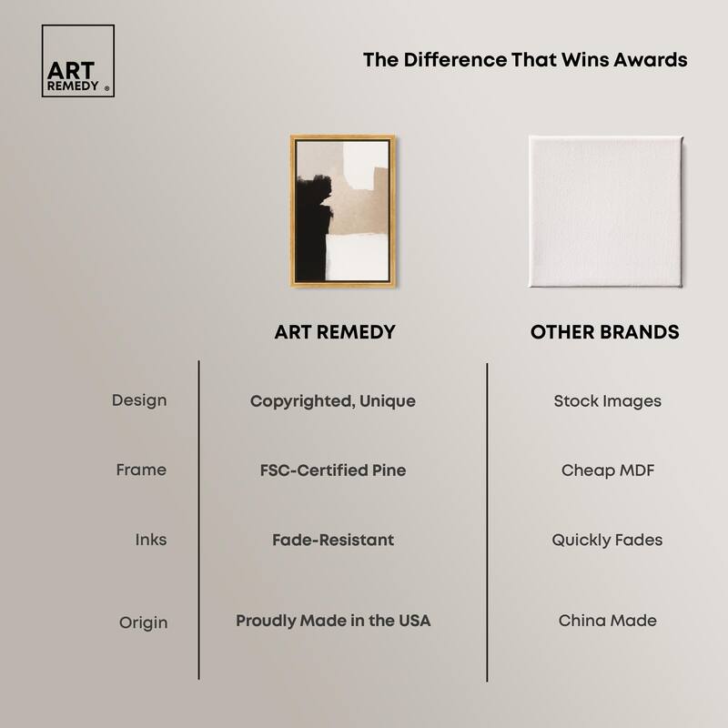 Beige and Black I Canvas by Art Remedy