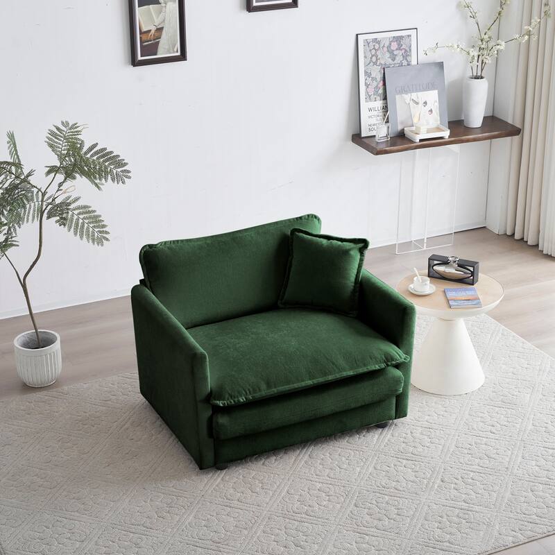4-Seat Chenille Sofa Set with 2 Armchairs & 2-Seater
