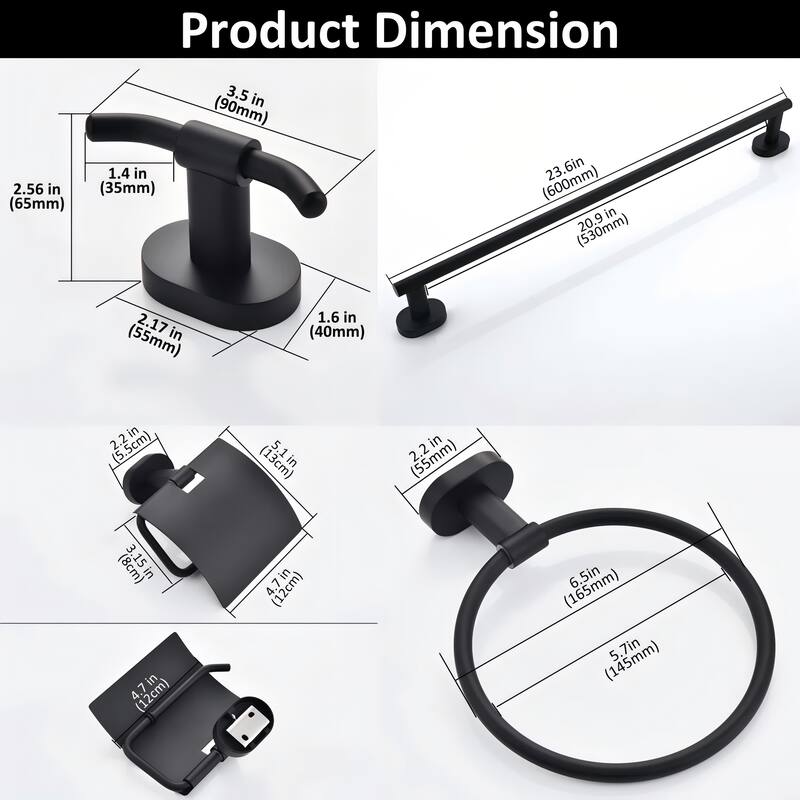 Wall Mounted 5 -Piece Bath Hardware Set