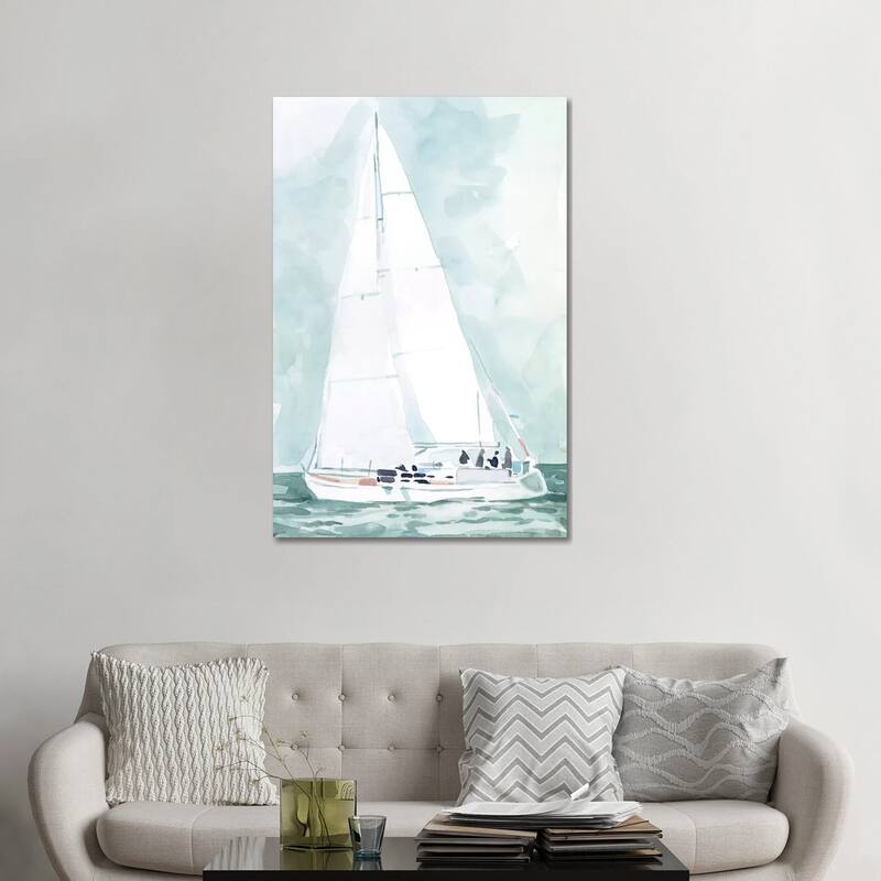iCanvas "Soft Sailboat IV" by Emma Scarvey Canvas Print - 48x32x1.5