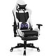 preview thumbnail 13 of 56, Costway Massage Gaming Chair Reclining Racing Office Computer Chair Black/White