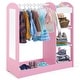 preview thumbnail 10 of 30, Gymax Kids Dress up Storage Hanging Armoire Dresser Costume Closet w/ Pink
