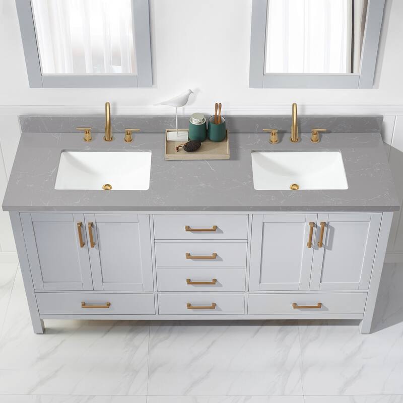 Miseno MVT-JAEN73M Jaen 73" Stone Vanity Top with Backsplash and