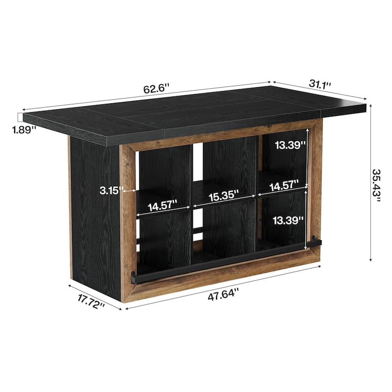 Kitchen Island with Storage, Counter Height Kitchen Island Table