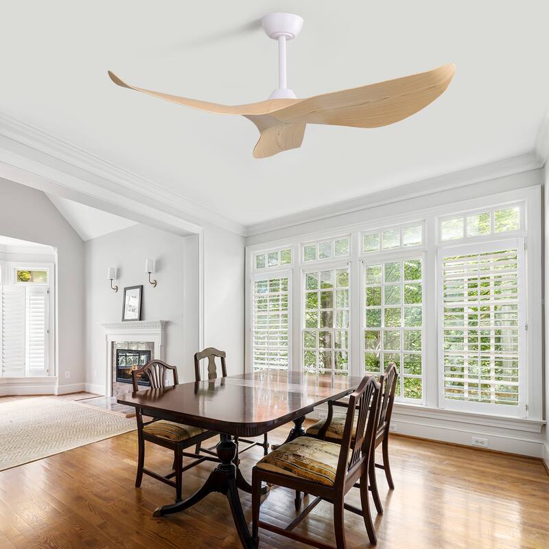 38''/52" Modern Ceiling Fan without Light, Remote Control and Reversible DC Motor Included