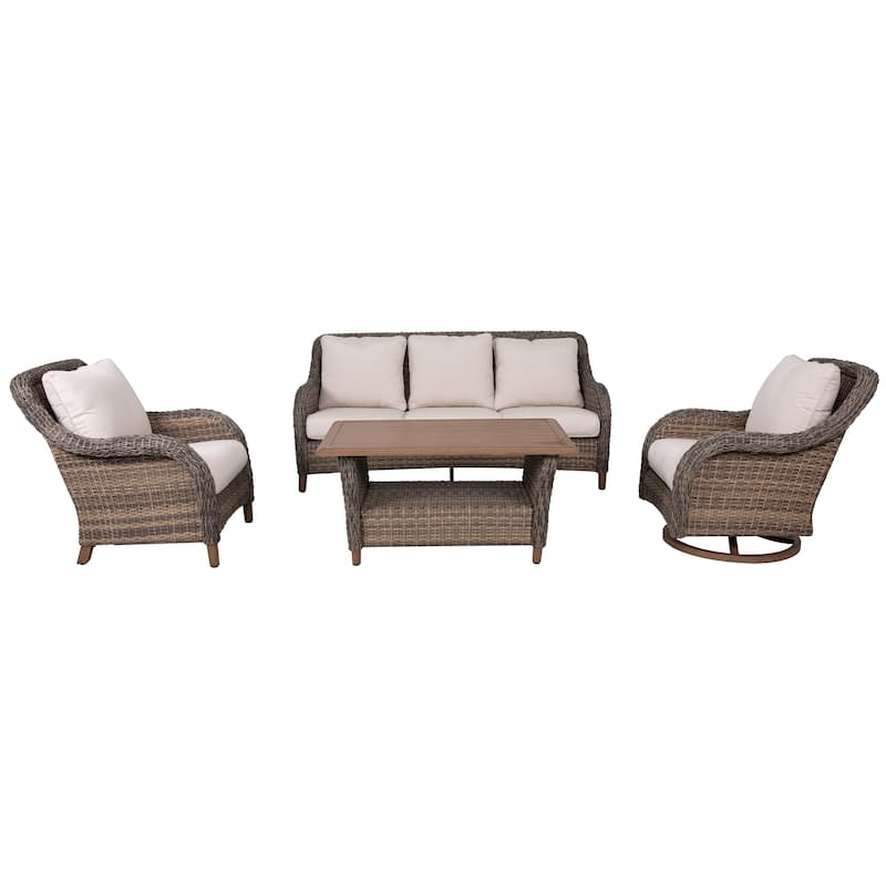 Mitchell 4-Piece Outdoor Aluminum Wicker Sofa Set