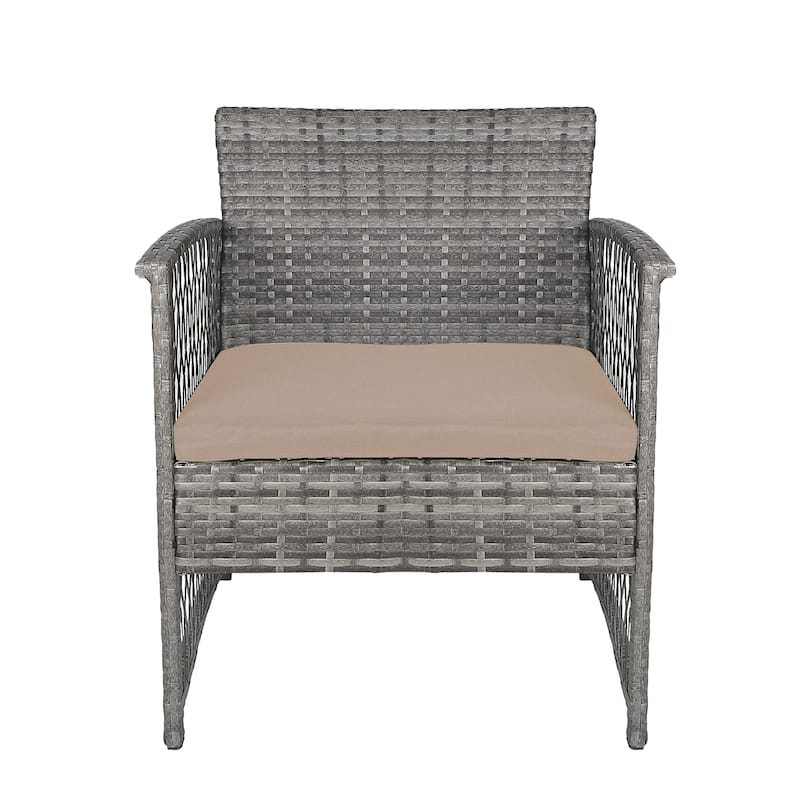 Madison Outdoor 4-Piece Rattan Patio Furniture Chat Set