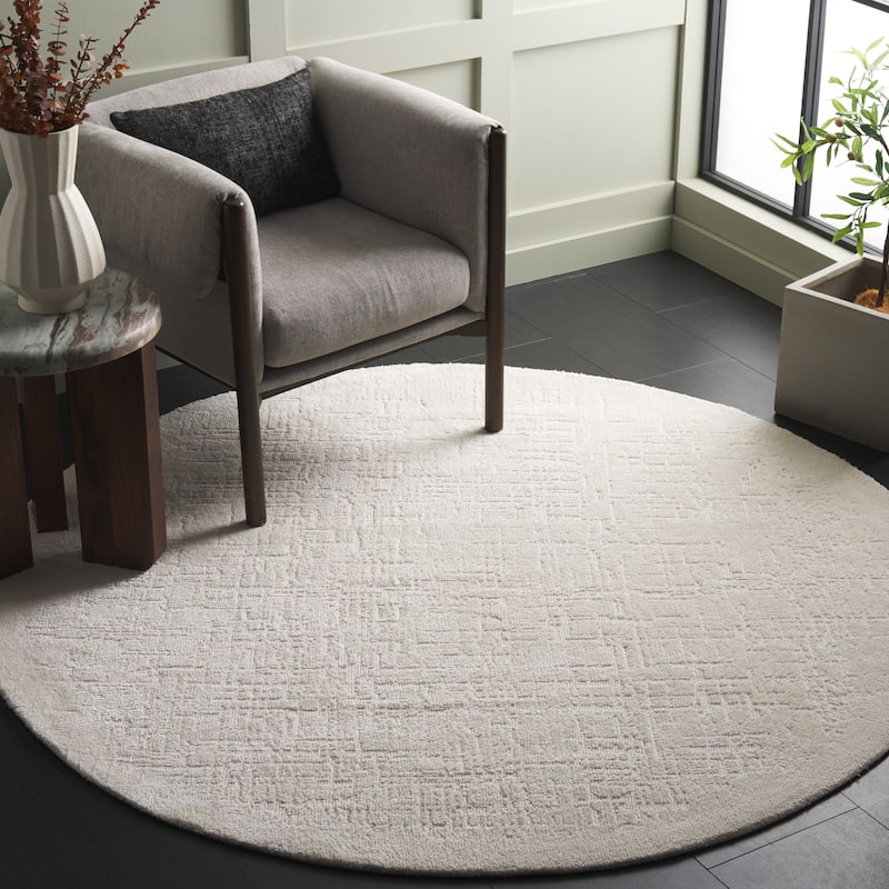 SAFAVIEH Audrey Efka Modern & Contemporary Rug - 6' Round - Ivory