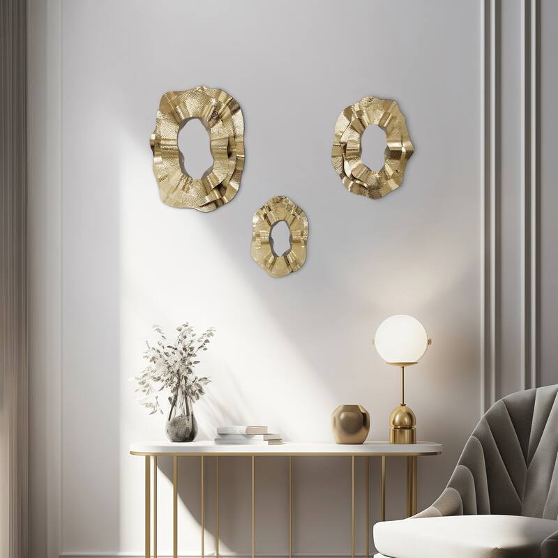 Metal Modern Wall Mirrors Set of 3 - 16", 20" - 24.0"