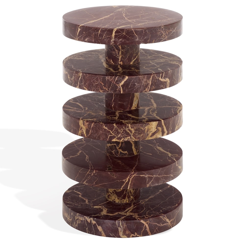 SAFAVIEH Couture Danny Round Marble Accent Table, Fully Assembled - 14"W x 14"D x 24"H