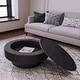 preview thumbnail 10 of 160, Modern Solid Wood Veneered Round/Oval/Rectangular Coffee Tea Table with Storage. Black-31.5"