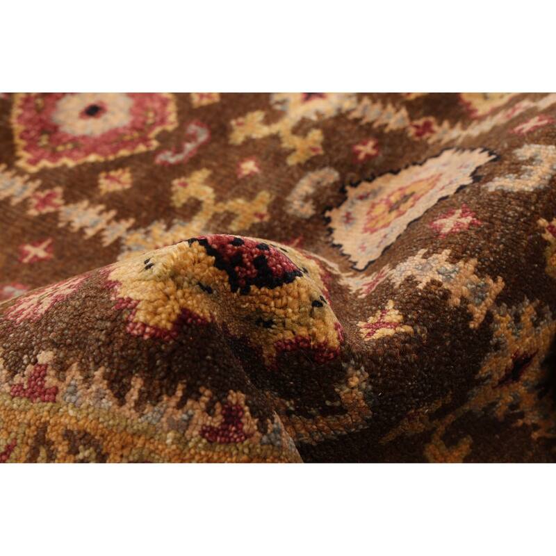 ECARPETGALLERY Hand-knotted Finest Agra Jaipur Dark Brown Wool Rug - 2'6 x 8'0