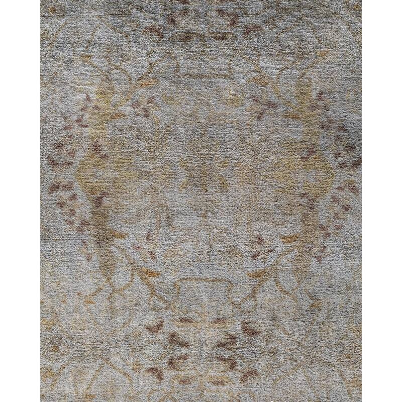 Fine Vibrance One-of-a-Kind Hand-Knotted Runner Rug - Gray, 3' 1" x 16' 4" - 3' 1" x 16' 4"