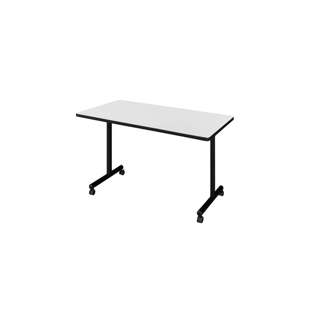 42 x 30 in. Mobile T-Base Training Seminar Table- White