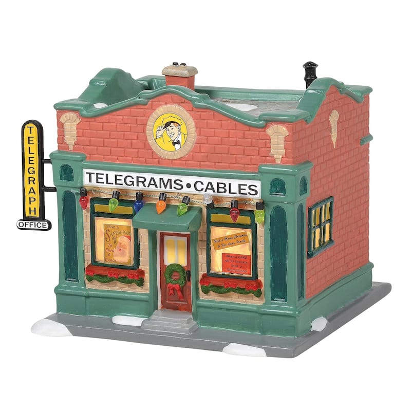dept 56 hohman telegraph office christmas lighted building # 6005576