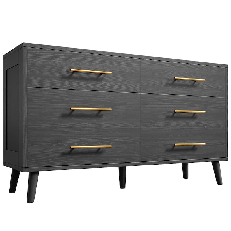5/6/Chest of Drawers Dresser Modern Drawers with Metal Handles, Wood Storage Dresser for Bedroom, Living Room, Entryway