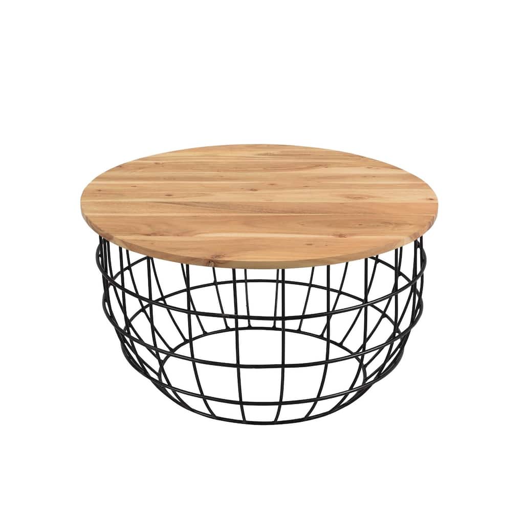 Finch Solid Wood Round coffee Table