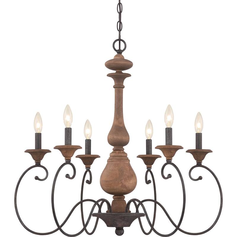 Auburn 6-Light Chandelier in Rustic Black - Rustic Black