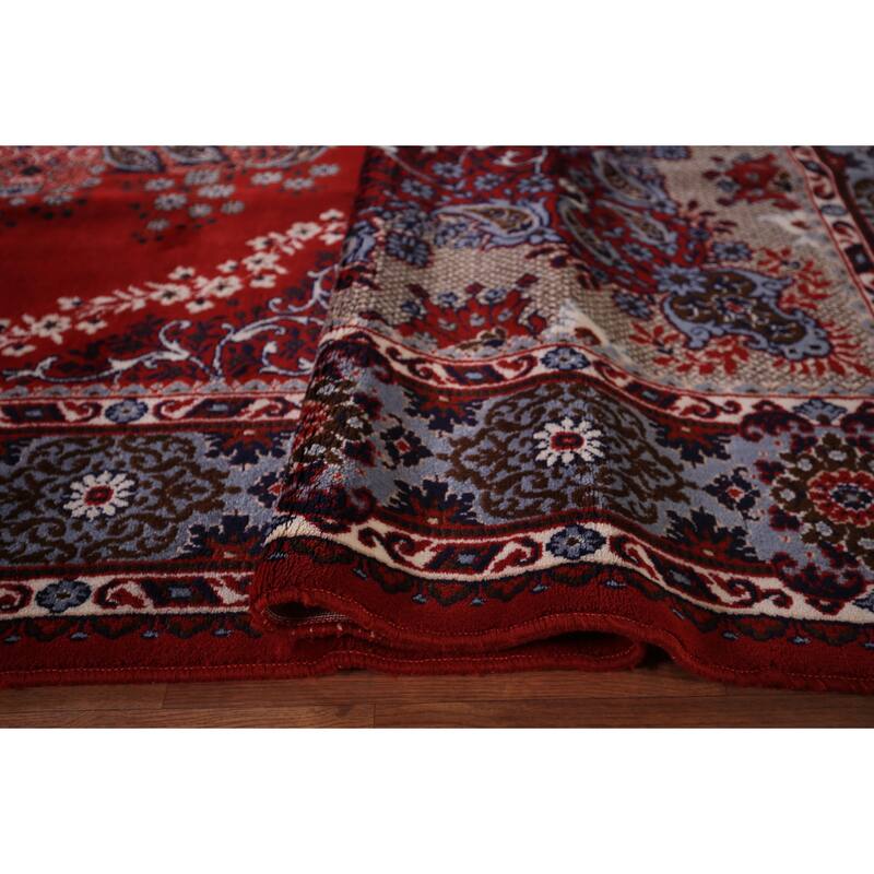 Red Kashan Turkish Area Rug Machine Made Floral Carpet - 9'7" x 12'7"