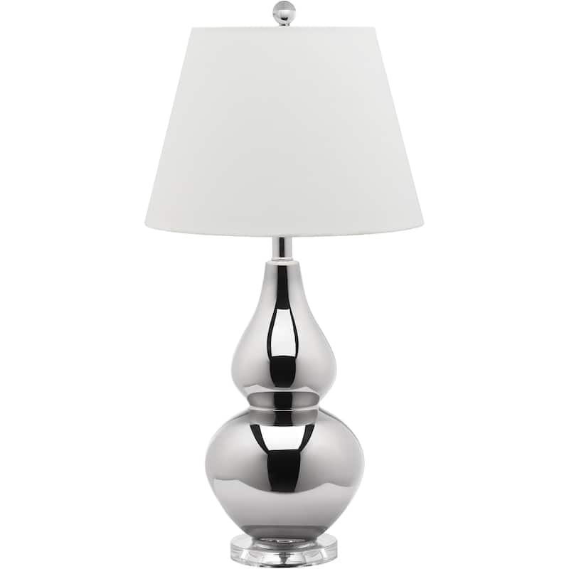 SAFAVIEH Lighting Demetria 27-inch Double Gourd White Table Lamp (Set of 2) - 14"x14"x26" - 14Wx14Dx26H