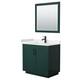 Option Green, Black Trim, Carrara Cultured Marble Top