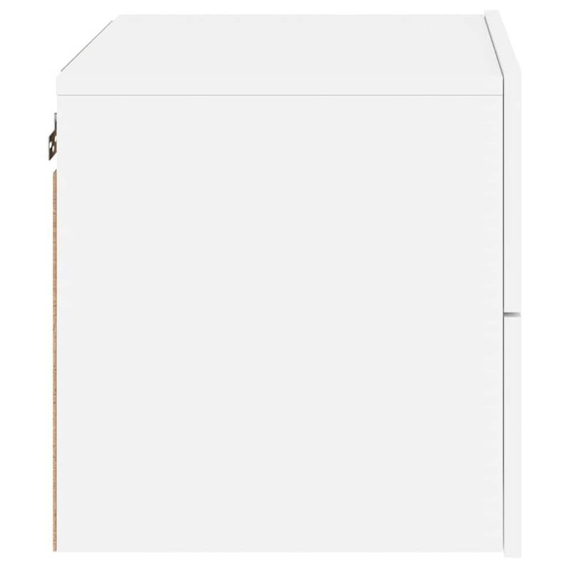 vidaXL Wall-mounted Bedside Cabinet Set of 2 White Engineered wood - 15.4 x 19.7 x 16.1 in