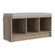 preview thumbnail 11 of 21, Porch & Den Southbrook 3-cube Storage Bench w/ Grey Cushion Natural Grey