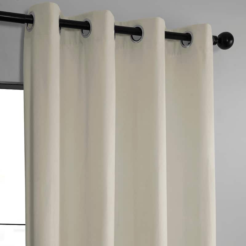 Exclusive Fabrics Basic Deluxe Velvet Curtains Pair - 2 Panels - Grommet Room Darkening Curtains
