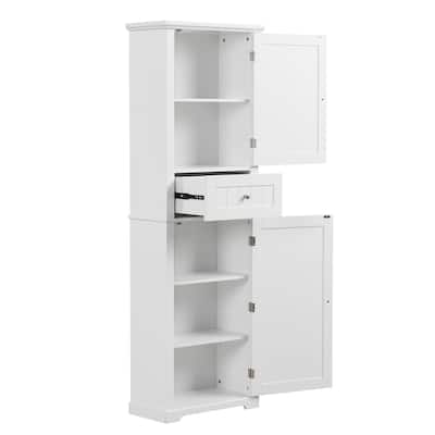 Tall Bathroom Storage Cabinet,Freestanding,MDF Board with Painted Finish - N/A