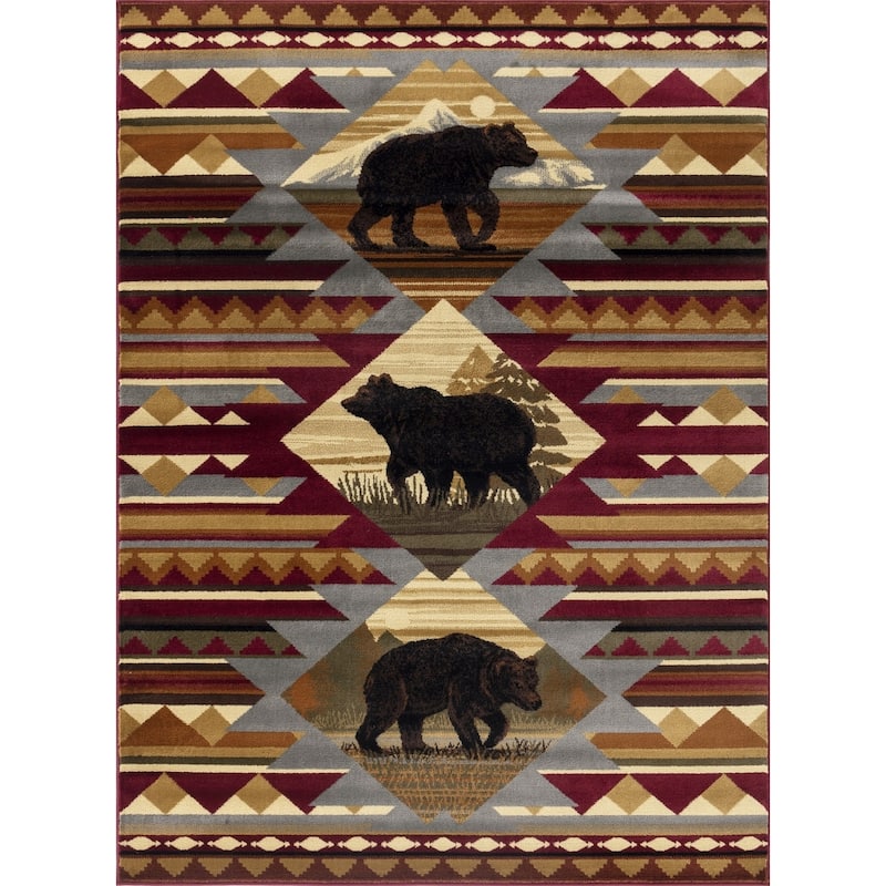 Nature's Nest GC_CBL3001 Multi Lodge Area Rug - 7'10 x 10'3