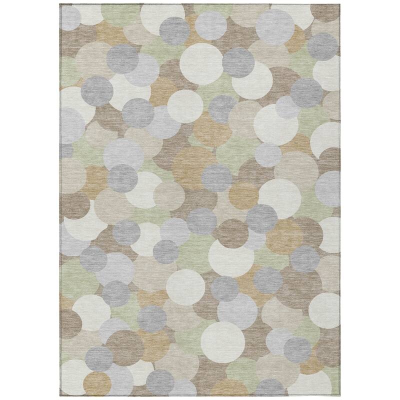 Machine Washable Indoor/ Outdoor Mucho Bubbles Chantille Rug