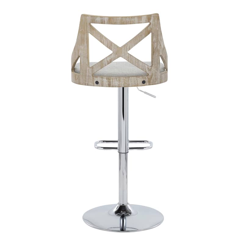 The Gray Barn Charlotte Adjustable Bar Stool with Rounded Rectangular Footrest (Set of 2)