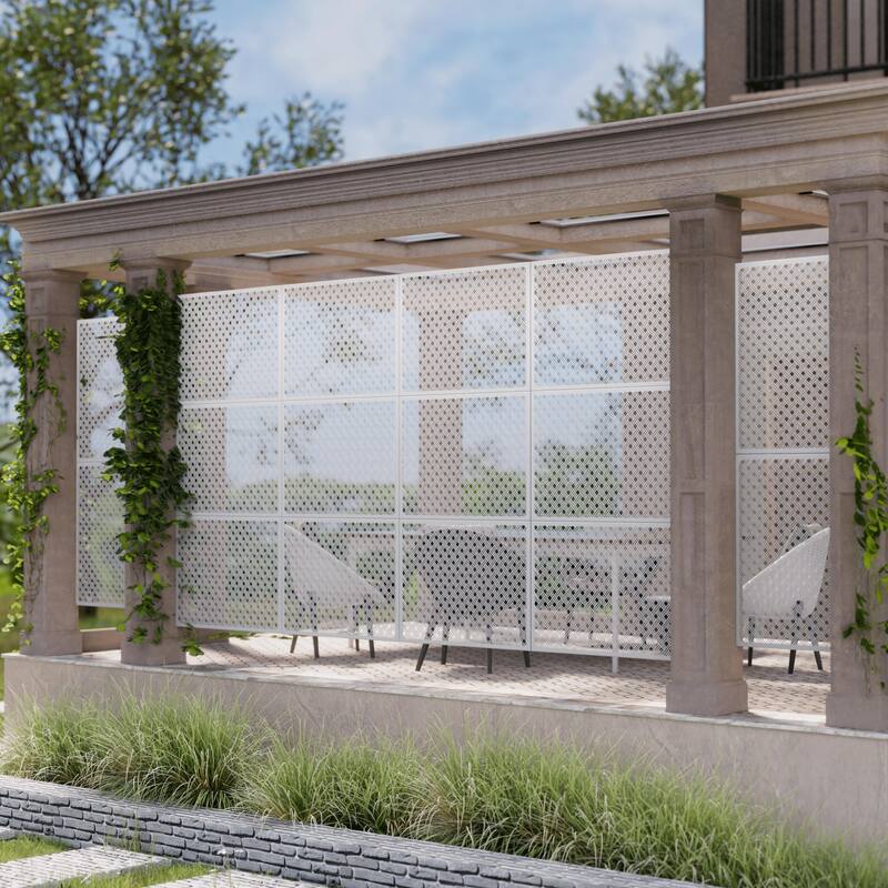 Outdoor Privacy Screen Metal Privacy Screen Panel Free Standing - 72*35