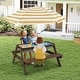 preview thumbnail 24 of 38, Costway 3-in-1 Kids Picnic Table Wooden Outdoor Sand & Water Table - See Details