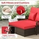preview thumbnail 17 of 18, Gymax Patio Rattan Daybed Wicker Loveseat Sofa w/ Multifunctional