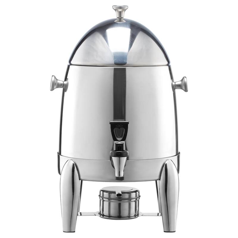 Stainless Steel 2.7 Gallon Hot Cold Beverage Dispenser with Lid and Spigot for Catering Events - 11 x 11 x 20.5 in
