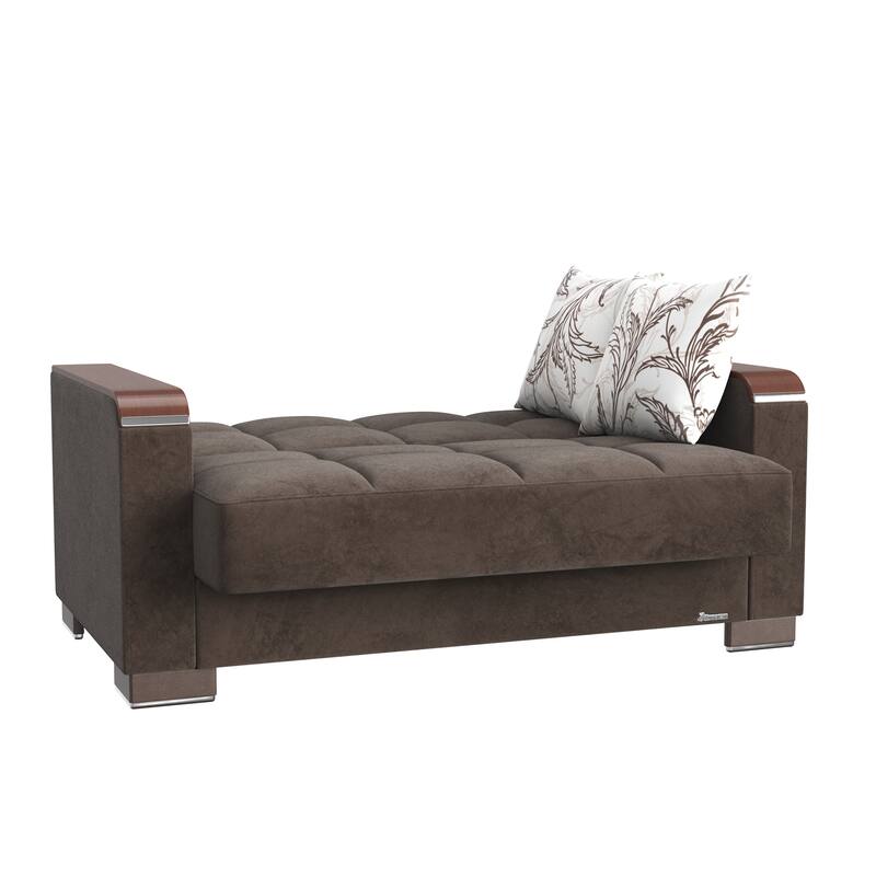 Collection Upholstered Convertible Loveseat With Storage