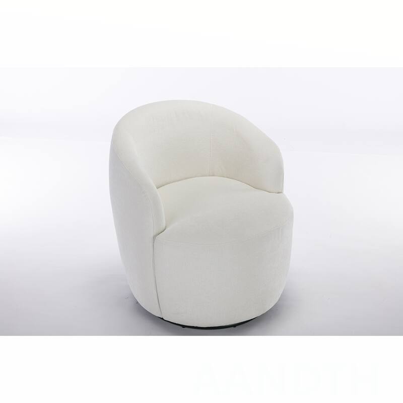 Chenille Swivel Barrel Chair