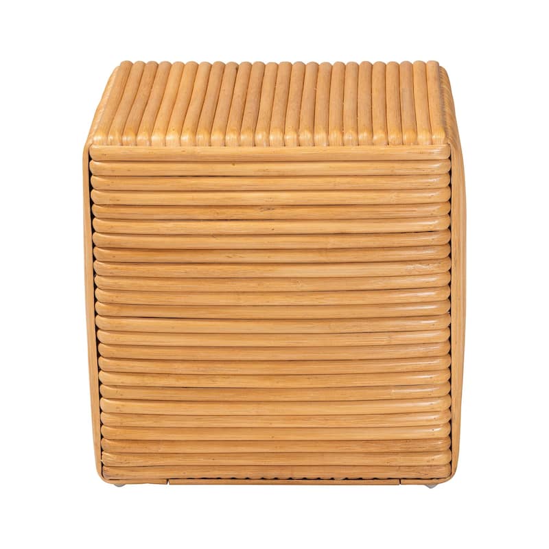Karina Bohemian Light Honey Rattan Footstool