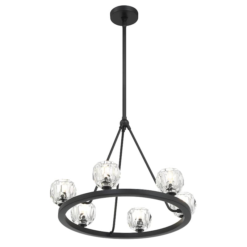 Aragon 6 Light Matte Black Chandelier
