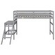 preview thumbnail 4 of 16, Kids Furniture Twin Size Loft Bed Platform Kids Bed with Ladder and Space Storage, Grey